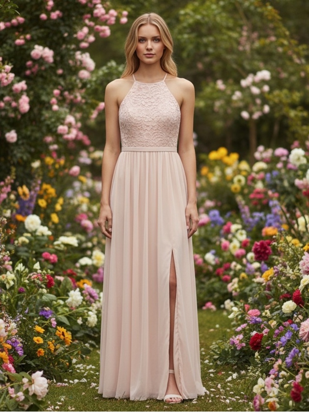 NWT David’s bridal light pink formal long dress